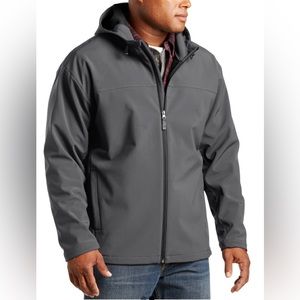 Harbor Bay Hooded Bonded Fleece JacketSize 2XL GrayBlack Interior New With Tag